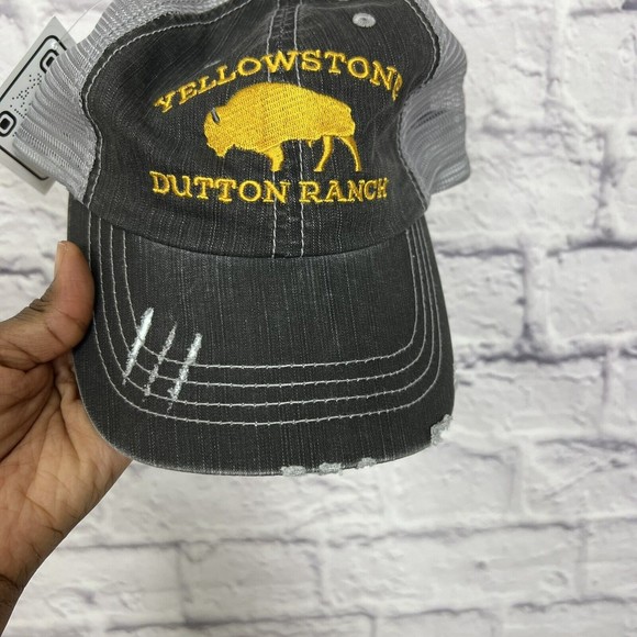 Yellowstone Trucker Hat Mesh Back Dutton Ranch Embroidered Buffalo Adjustable - Picture 6 of 7